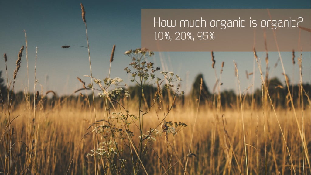 How much organic is needed to make organic cosmetics?
